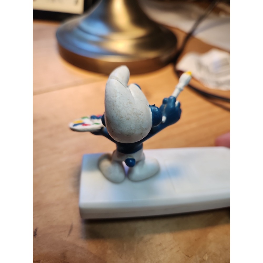 VTG Artist Smurf PVC figurine by Schleich, Hong Kong, 1978. - Picture 2 of 3